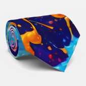 Cravate Peinture humide colorée design (Roulé)