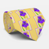 Cravate Peinture Iris à pois pourpre - Chien original mign (Roulé)