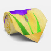 Cravate Peinture Iris à pois pourpre - Chien original mign (Roulé)