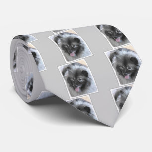 Cravate Peinture Keeshond Bailey - Cute Original Chien Art