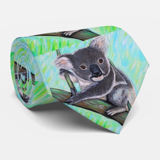 Cravate Peinture Koala (Roulé)