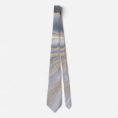 Cravate Peinture Liquide Gris Or Fluide (Devant)