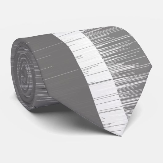 Cravate Peinture moderne à rayures gris multi-ton motif (Roulé)
