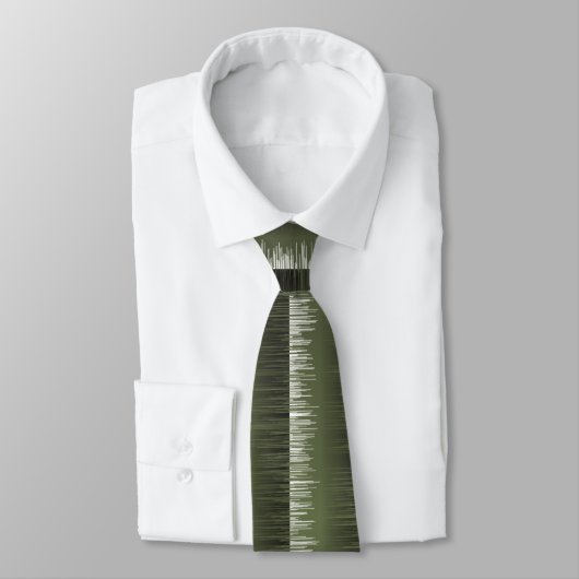 Cravate Peinture moderne à rayures vert olive motif (Attaché)