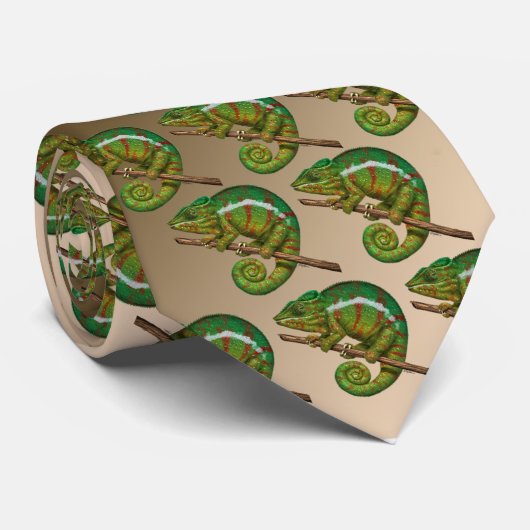 Cravate Peinture numérique Panther Chameleon (Roulé)