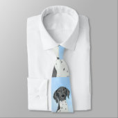 Cravate Peinture pointeur germanique - Art original (Attaché)