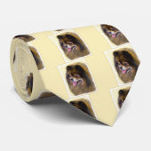 Cravate Peinture Poméranienne Noir et Tan Art Chien origin (Roulé)