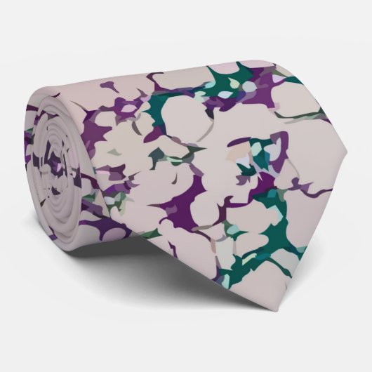 Cravate Peinture purple et verte recouverte Conception abs (Roulé)