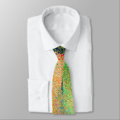 Cravate Peinture ridée de style cuir et vert orange usé (Attaché)