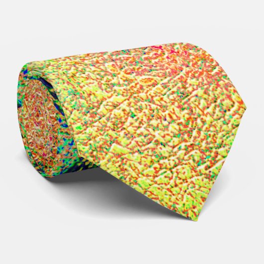 Cravate Peinture ridée de style cuir et vert orange usé (Roulé)