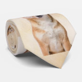 Cravate Peinture (rouge) de Shiba Inu - art original de (Roulé)