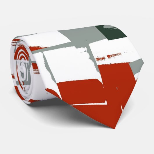 Cravate Peinture rouge noir blanc rétro Art Abstrait (Roulé)