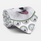 Cravate Peinture Samoyed - Cute Original Chien Art (Roulé)