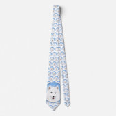 Cravate Peinture Samoyed Puppy - Jolie Art Original Chien (Devant)