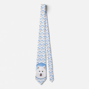 Cravate Peinture Samoyed Puppy - Jolie Art Original Chien
