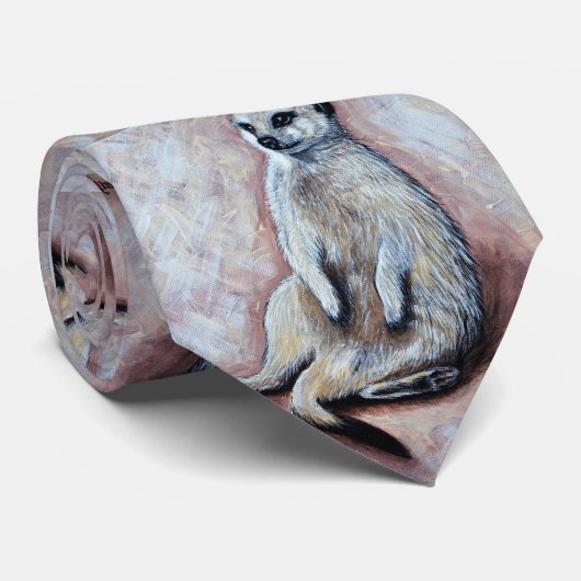 Cravate Peinture Slouchy Meerkat (Roulé)