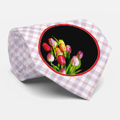 Cravate Peinture Tulip - Art Fleur original (Roulé)