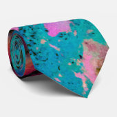 Cravate Peinture Turquoise colorée Abstraite (Roulé)