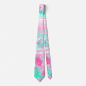 Cravate Peinture Turquoise rose vif moderne pour filles (Devant)