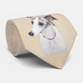 Cravate Peinture Whippet - Jolie art original chien (Roulé)