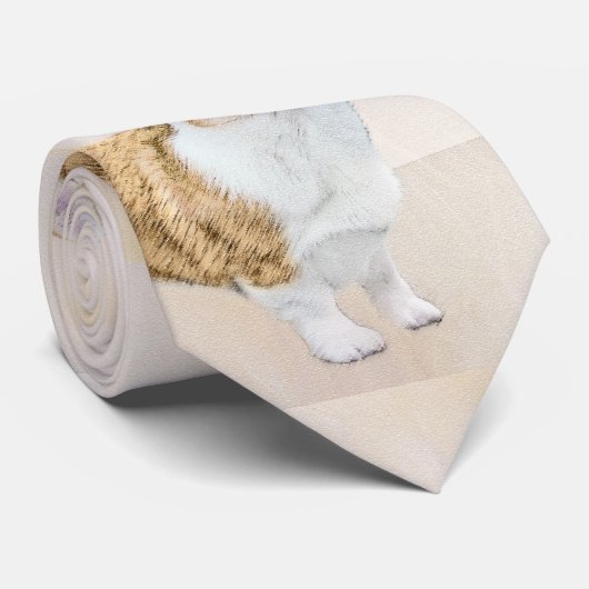 Cravate Pembroke Welsh Corgi Peinture - Chien d'art origin (Roulé)
