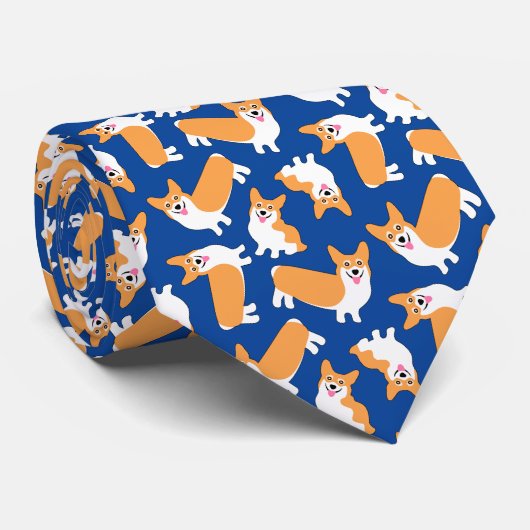 Cravate Pembroke Welsh Corgis Couleur Motif personnalisée (Roulé)
