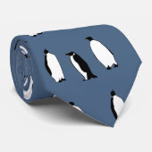 Cravate Penguin Bird Blue Antarctic Animal Polar Winter (Roulé)