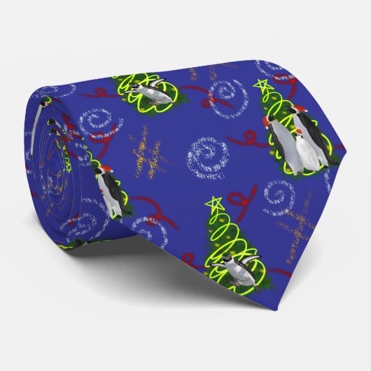 Cravate Penguin Christmas (Roulé)