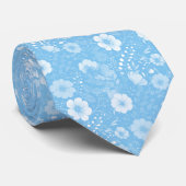 Cravate Pensées Baby Blue (Roulé)