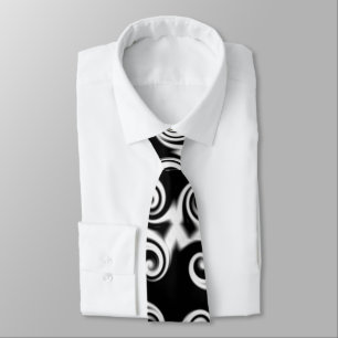 Cravate Pentagone en volute blanc sur noir