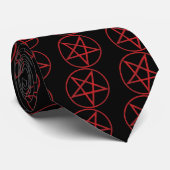 Cravate Pentagramme rouge (Roulé)