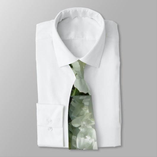 Cravate Peonies blanches (Attaché)