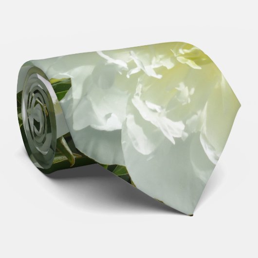 Cravate Peonies blanches (Roulé)