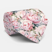 Cravate Peonies Floral Peony Flowers (Roulé)