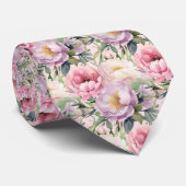 Cravate Peonies Floral Peony Flowers (Roulé)