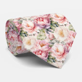 Cravate Peonies Floral Peony Flowers (Roulé)