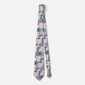 Cravate Peonies rose fleurs rose fleur personnalisée (Devant)