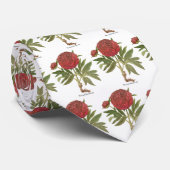 Cravate Peonies vintages, Fleurs de pivoines par Basilius (Roulé)