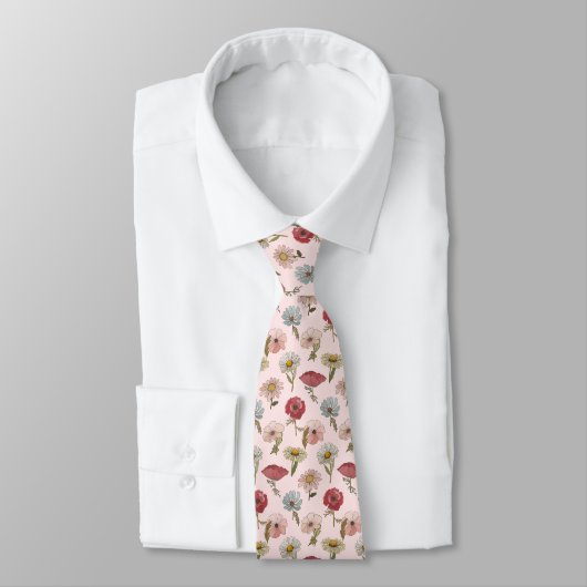 Cravate Pépites Motifs de fleurs rétro (Attaché)