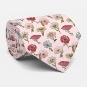 Cravate Pépites Motifs de fleurs rétro (Roulé)