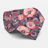 Cravate Pépites roses vintages florales (Roulé)