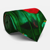 Cravate Pépites rouges et vertes, fleurs Modèles d'art flo (Roulé)