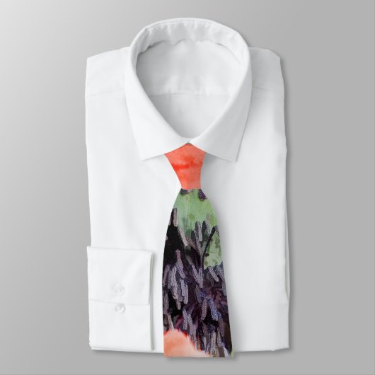 Cravate Pépites rouges & Fleurs en pierre Flora Cadeaux d' (Attaché)