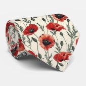 Cravate Pépites rouges sur la crème (Roulé)