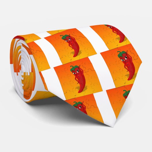 Cravate Pepper Rouge Diva Puzzle (Roulé)