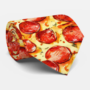 Cravate Pepperoni Pizza - Cravate humoristique