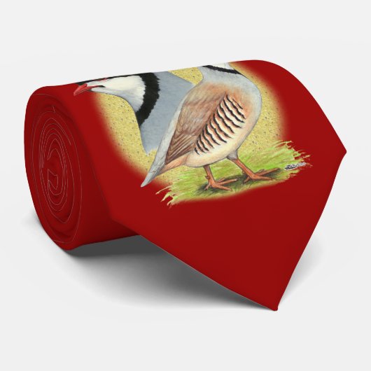 Cravate Perdrix de Chukar combinée (Roulé)