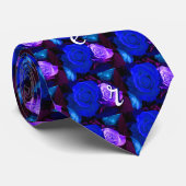 Cravate Père bleu violet Rose (Roulé)