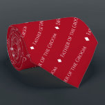 Cravate Père de la chambre répéter le texte blanc sur le r<br><div class="desc">Ce cravate rouge amusant est l'accessoire parfait pour le père du marié à votre mariage. Il présente un design simple mais élégant avec le mot "Père de la chambre" écrit dans une police blanche sophistiquée tout en majuscules, et se répétant dans un motif en diagonale avec séparateurs de losange. Une...</div>