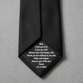 Cravate Père de la mariée Cadeau de la mariée noir